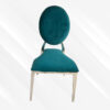 Green and Silver Velvet Dining Chair, Silver Frame, Green Cushion - Thumbnail Image 1