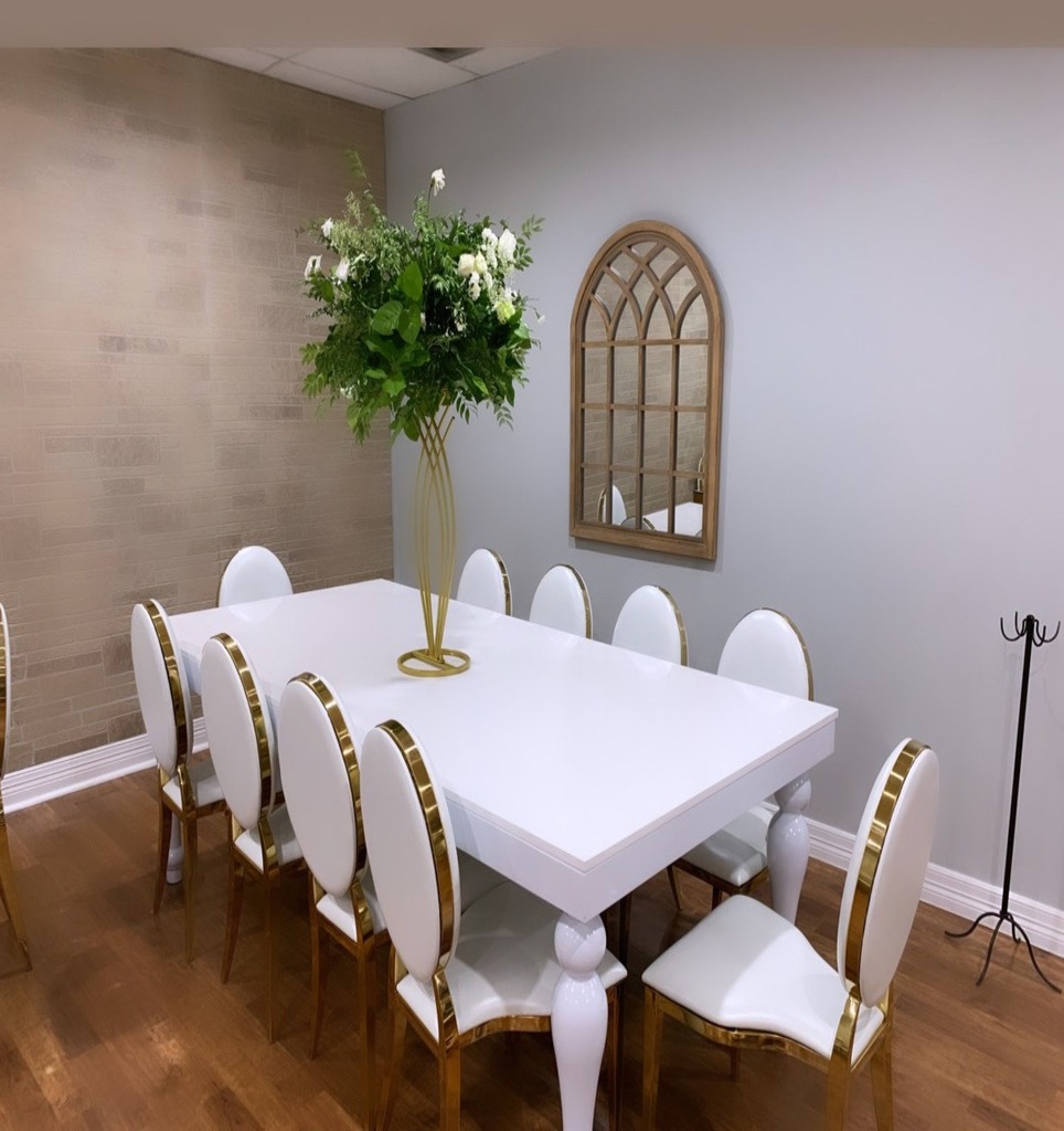 White Rectangular Dining Table