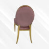Pink and Gold Velvet Dining Chair, Gold Polished Steel Frame, Pink Cushion - Thumbnail Image 2