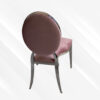 Pink and Silver Leather Dining Chair, Silver Polished Steel Frame, Pink Cushion - Thumbnail Image 2