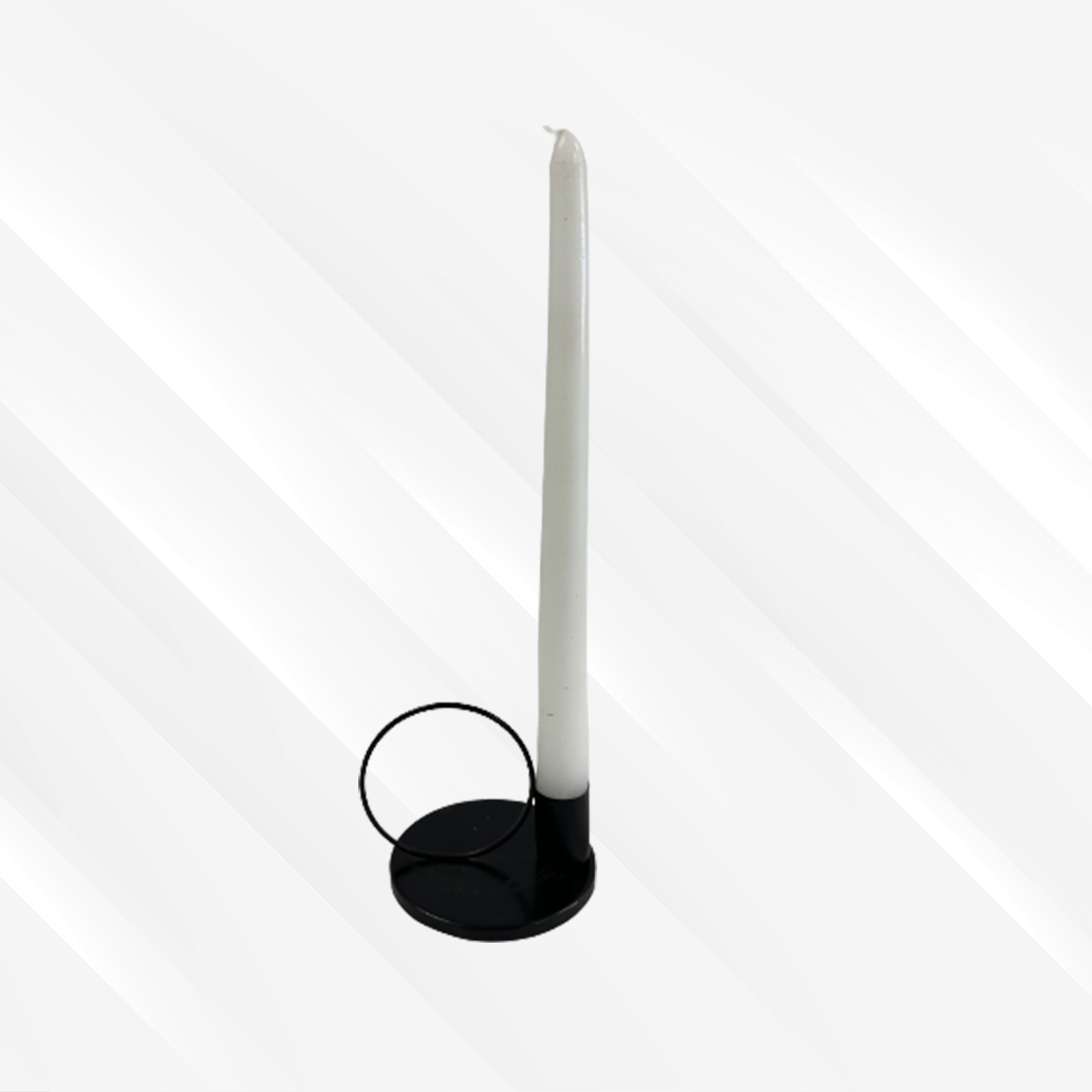 Black Candle holder with candle