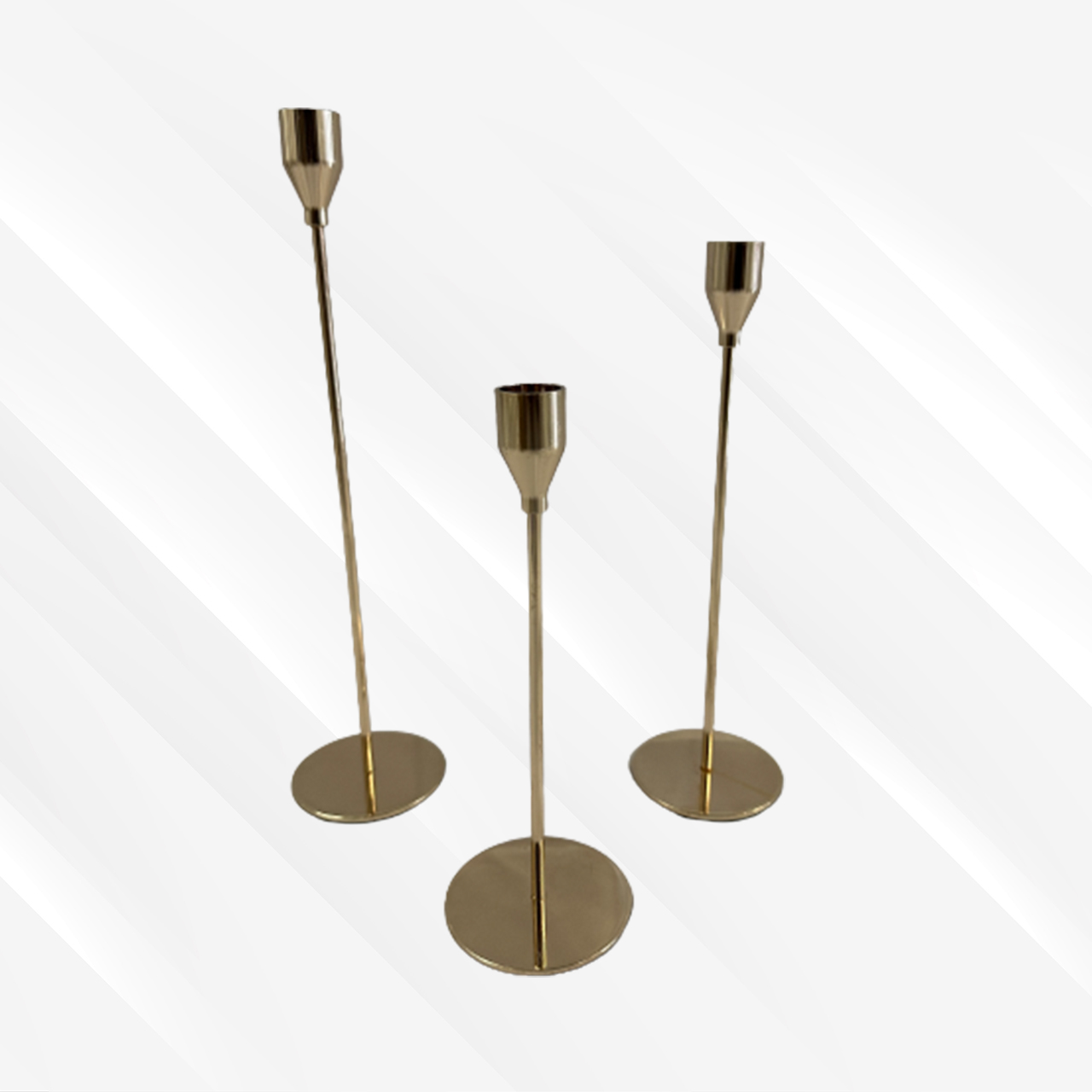 Gold candle holder set