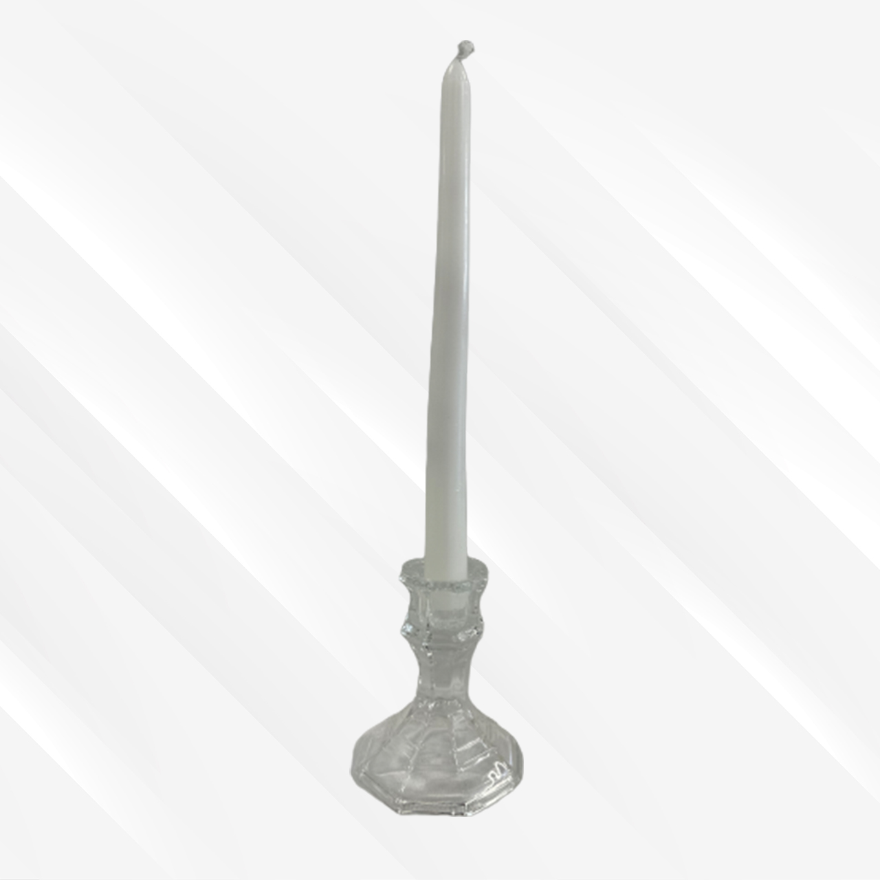 Clear Candle holder with candle